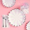C.R. Gibson TW12-25844 Pink Pinwheel Scallop Edge Disposable Paper Dinner