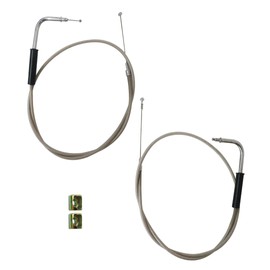 Upgraded Stainless Steel Throttle and Idle Cable Set Fit for 2005 Harley-Davidson Softail Deluxe EFI FLSTNI NEW