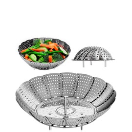 Archy Cesta Vaporera Cestillo plegable 23cm para cocer a vapor de acero inoxidable para alimentos, verduras, carnes y más, comida mas saludable (1686723) (23cm)