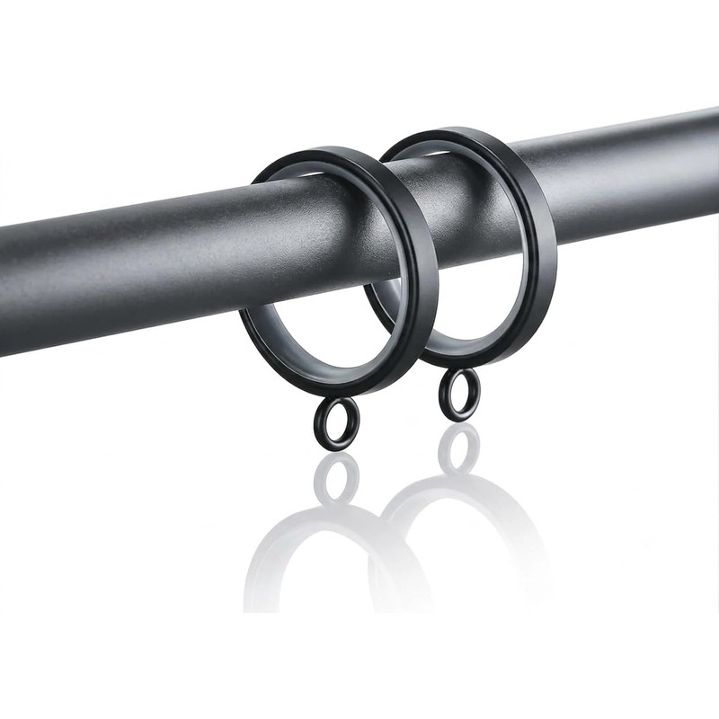 24 Pack Curtain Rings, Premium Metal with Smooth & Quiet