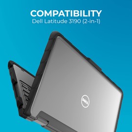 Gumdrop DropTech Case Designed for Dell 3190 and 3189 Latitude 2-in-1 Laptop for K-12 Students, Teachers, Kids - Black, Rugged, Shock Absorbing, Extreme Drop Protection