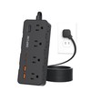 DEPOW Black 2 Prong Power Strip, 2 to 3 Prong