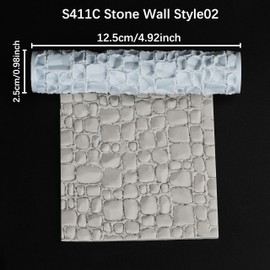 AUSPDICE RPG Terrain Texture Roller - Exquisite Board Game Accessory, Perfect for DND D&D 28mm Miniature Clay and Polymer Sculpting S411-C Stone Wall Style02