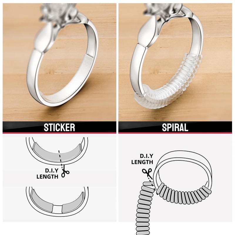 Silicone Ring Size Adjuster for Loose Rings, 104-Piece Invisible Ring