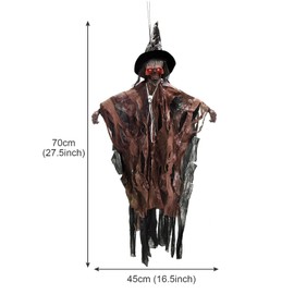 70CM Halloween Hanging Ghost Decoration with Glowing Eyes And Creepy Sounds