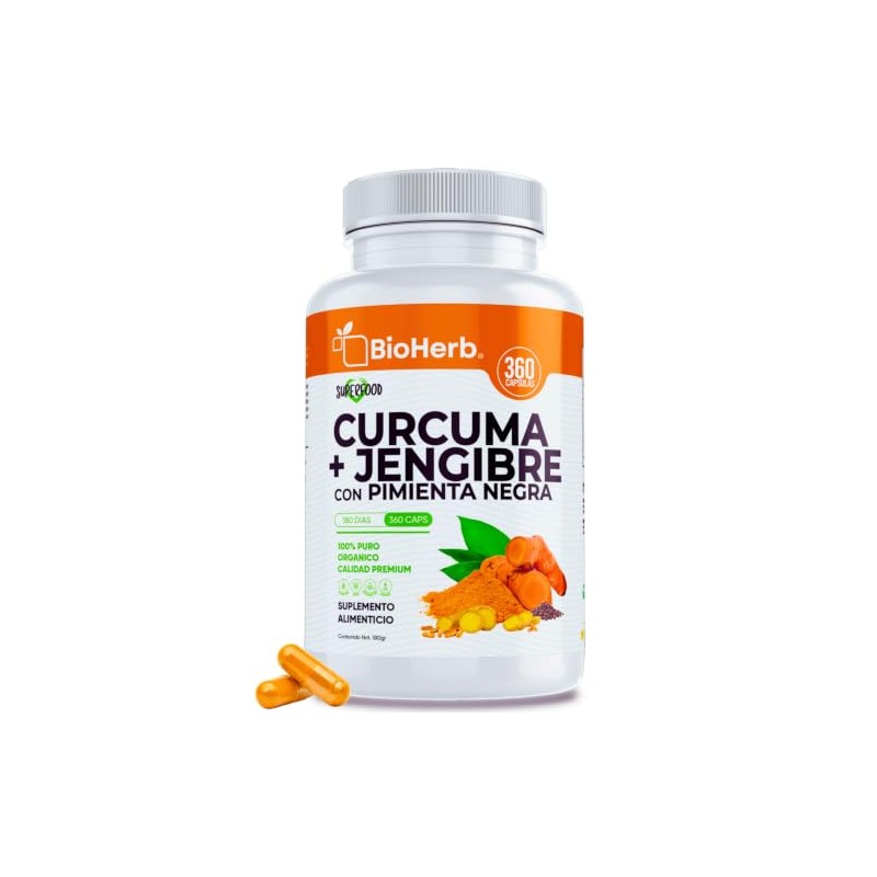 BioHerb® | Cúrcuma + Jengibre + Pimienta Negra – 360