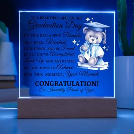 Graduation Gift for Her, Acrylic Plaque with Built-in LED Lights, Meaningful Graduation Gift, Unique Sentimental Message on Plaque Display, Room Decor for Daughter, Gift from Mom
