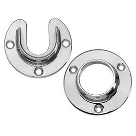 Wideskall Heavy Duty Stainless Steel Closet Pole Sockets Rod End Support with Screws (Chrome Silver, 1 Set)