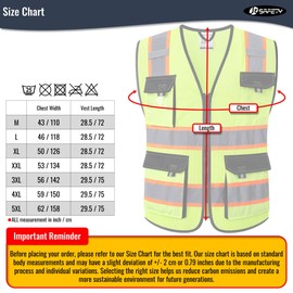 JKSafety Hi Vis Reflective Safety Vests for Men Women High Visibility Vest with Pockets Mesh Fabric Construction Safety Apparel Neon Vest for Work (220-Yellow XL)