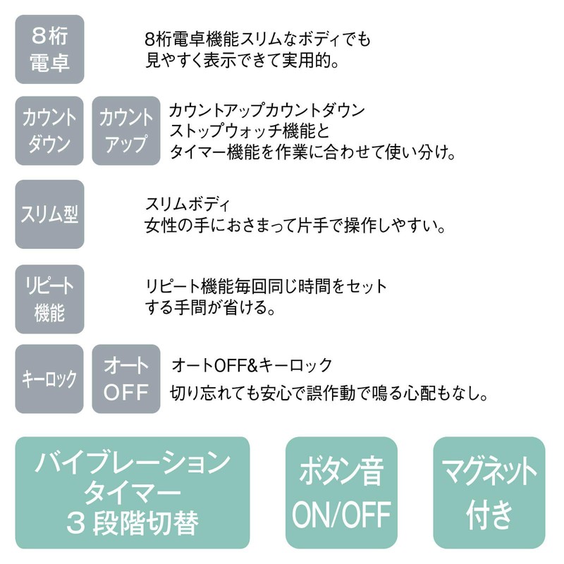 Amfamie Calculator with Long Vibration Timer for Nurses, Medical Use,