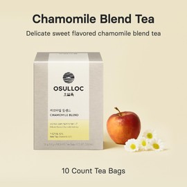 OSULLOC Chamomile Blend Tea(Chamomile & Sweet Apple scent, 10 count x 0.5oz), Relaxing Chamomile tea with delicate sweet flavors, Decaffeinated Herbal tea