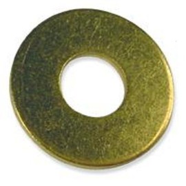 Brass Flat Washer - #4 (.120 ID x .281 OD x .025 Thick) Qty-1,000