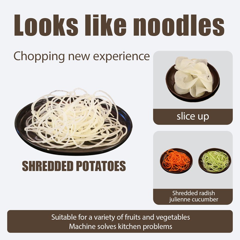 5-Blade Vegetable Spiralizer for Veggie Noodles – Quick Kitchen Slicer