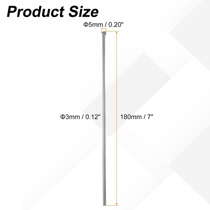 sourcing map 50pcs Descaling Needles 3mm x 7" Manganese Steel