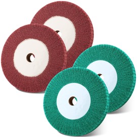 WENHUALI 6 Inch Bench Grinder Polishing Wheel, 240/320 Grit Tight Weave Tough Polishing Burnishing Wheel, Great for Refurbishing Golf Clubs Metal Copper, 1" Thickness for 0.8" Arbor(4 Pack)