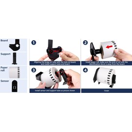 BETCKEY - 10 Rolls DK-11204 Labels with ONLY 2 Reusable Label Holders, 17mm x 54mm, 4000 Multi Purpose Labels Using for Ql Label Printers