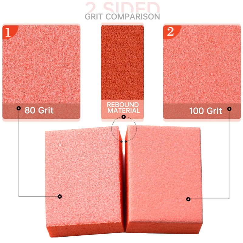 Maryton Mini Nail Buffer Blocks - 80/100 Grit Professional Salon