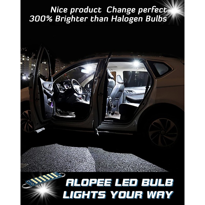 Alopee 6pcs 561 LED Bulb Bright White 6500K 44mm(1.73") 24SMD