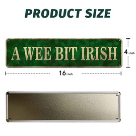 CIVOTIL St Patricks Day Decorations, St Patricks Day Decor for the Home, Novelty Tin Sign - Wee Bit Irish Rustic St. Patty's Day Metal Sign Decor Bar Pub Man Cave 4"x16"