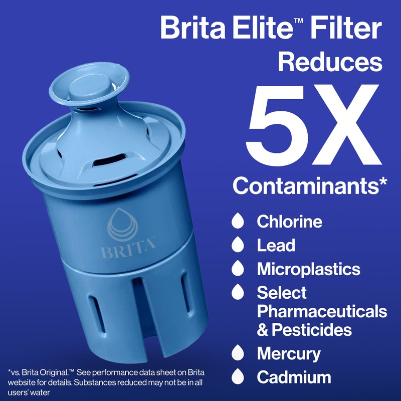 Brita Everyday Elite Water Filter Pitcher, Removes 99% of Lead,