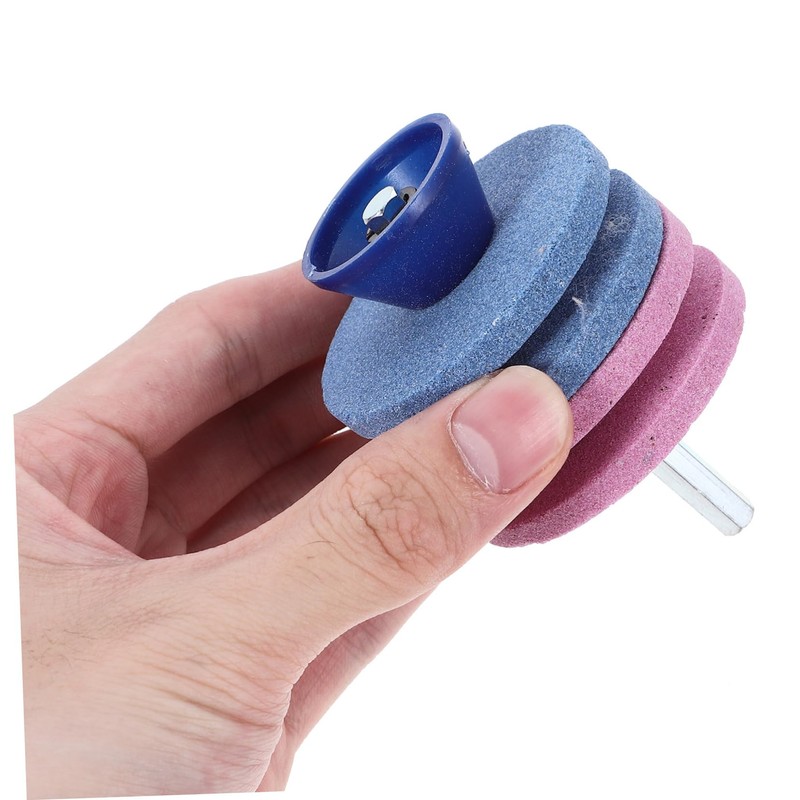 Mipcase 3pcs Rotary Drill Lawn Mower Blade Sharpener Mowing Sharpeners