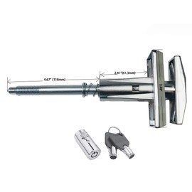 Dixie Narco T-Handle Replacement Whole Set Assembled with High Security Lock (Chrome Pack of 1, Assembled w/Tubular Lock)