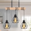 Farmhouse Dining Room Pendant Light Fixture Over Table, 3-Light Rustic