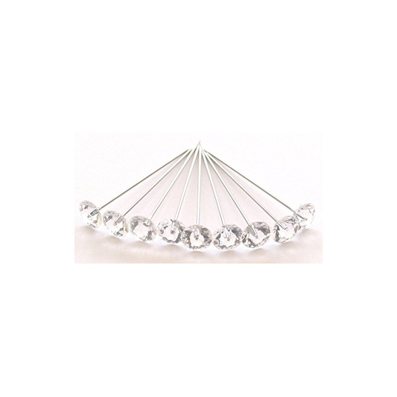 10 x DIAMANTIE LAPEL PINS IDEAL FOR CORSAGE'S, BUTTON HOLES