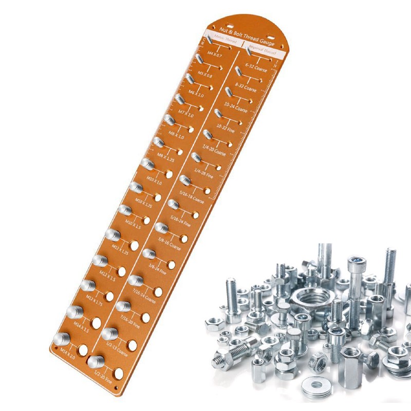 Nut and Bolt Thread Checker 14 Inch and 14 Metric