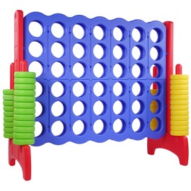 Elevon Giant 4-to-Score Game Set, 4-in-A-Row Jumbo with 42 Jumbo Rings & Quick-Release Slide, 3.6FT Tall Indoor & Outdoor Yard Family Connect Game, Holiday Party & Family Game