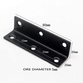 4Pcs Angle Brackets for Wood , 80x20X20mm Corner Brackets Stainless Steel L-Shaped Brackets 90 Degree Corner Brace Sleeper Bracket for Indoor and Outdoor Wooden Furniture, Fences Fixing with Screws