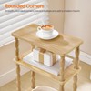 Narrow Side Table, Skinny End Table with Storage, Solid Wood