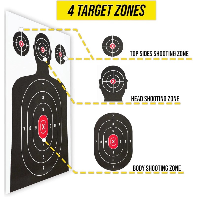 Unbranded 15 Pack Paper Shooting Target for Gun Range, Target