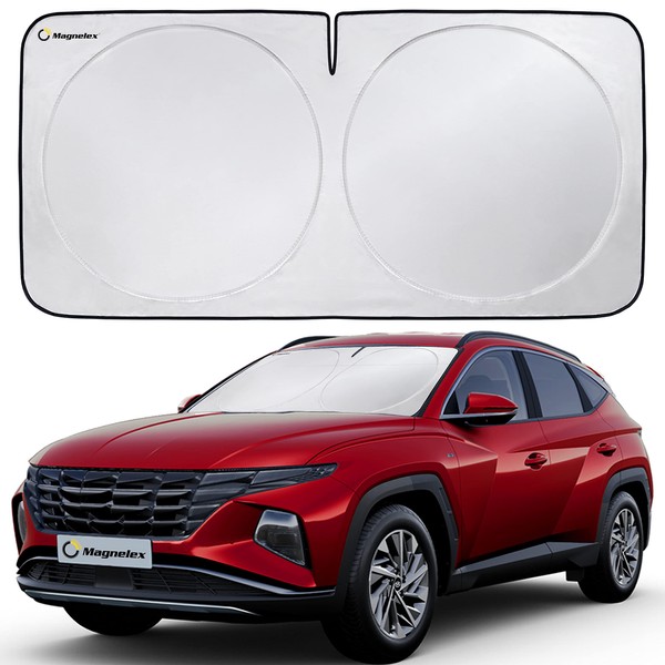 Magnelex Car Windshield Sun Shade with Storage Pouch. Reflective 240T