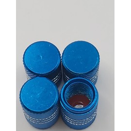 Unbranded Set of 8 Blue Tire Valve Stem Caps For Car, Standard Fitting