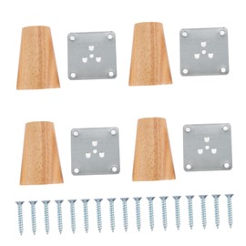 SEWACC 4 Sets Solid Wood Furniture Legs of Tapered Replacement Legs for Sofas Cabinets Coffee Tables Easy to Install with Iron Plates Screws Elegant Nordic Style Design