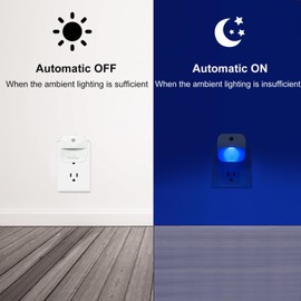 Eneteck LED Night Lights Plug into Wall,Soft Night Light with Dust to Dawn Sensor,Nightlight for Travel,Kitchen,Adults, Bathroom,Bedroom,Stairs,Nursery,Hallway,6 Packs,Blue Light