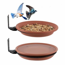 Norhogo Bird Bath, Outdoor Bird Bath, Balcony Bird Bath, Bird Bath, Feeder for Wild Birds (Brown) (2)