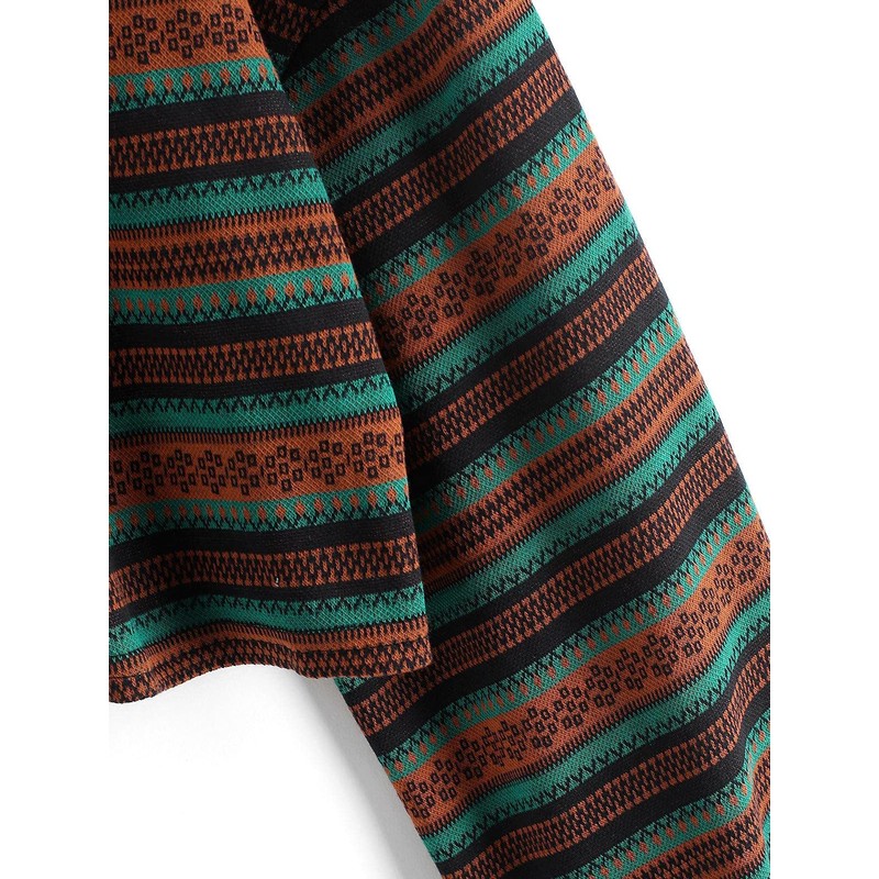 ZAFUL ZAFUL Women's Tribal Ethnic Graphic Cropped Knitwear Bohemian Long