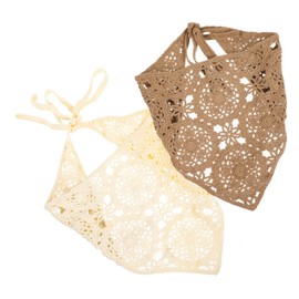 CALLARON Yarn Crochet Headscarf, 2 Pcs Bandana Headband, Assorted Color, Practical and Fashionable Headscarf for Women's Hairstyle Ideas