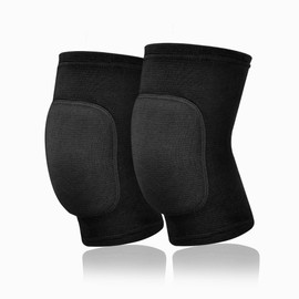 LICQIC Stretchy Knee Pads, Soft Brace Breathable Sleeve Protective for Dance Volleyball Football Yoga Jogging Climbing (Black, M)