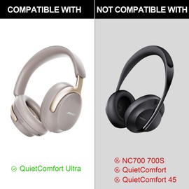 Joghaw Replacement Headband Pad for Bose QuietComfort Ultra, Soft Protein Leather Cushion with Inner Foam, Comfortable, Durable, Easy to Install Headband Cover - Rose Red