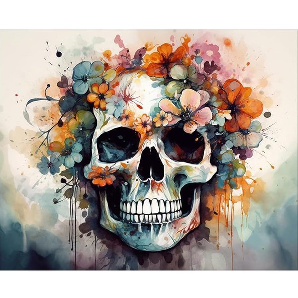 TOCARE Skull Paint by Numbers kit for Adults Skull with