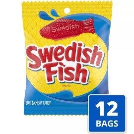 SWEDISH FISH Original, Soft & Chewy, Delicious Red Candy, 5-Ounce (12 Bags) Sale