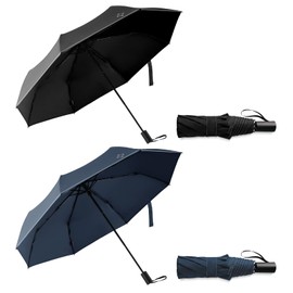 LILAC Umbrella Windproof Travel Umbrellas for Rain - Compact Small Mini portable Easy Open Close, Durable heavy duty paraguas, Reflective Thread Design for Night Safety Men & Women 190T