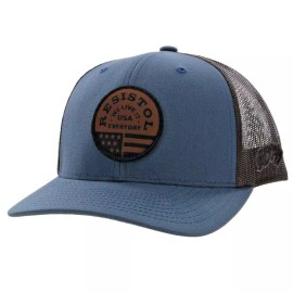HOOEY RESISTOL BLUE/BROWN Snapback Trucker Hat 2250T-BLBR