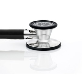 ADC Adscope 601 Convertible Cardiology Stethoscope with Tunable AFD Technology, Adult Diaphragm and Adult Bell or Pediatric Diaphragm, 28 inch Length, Mirror Black