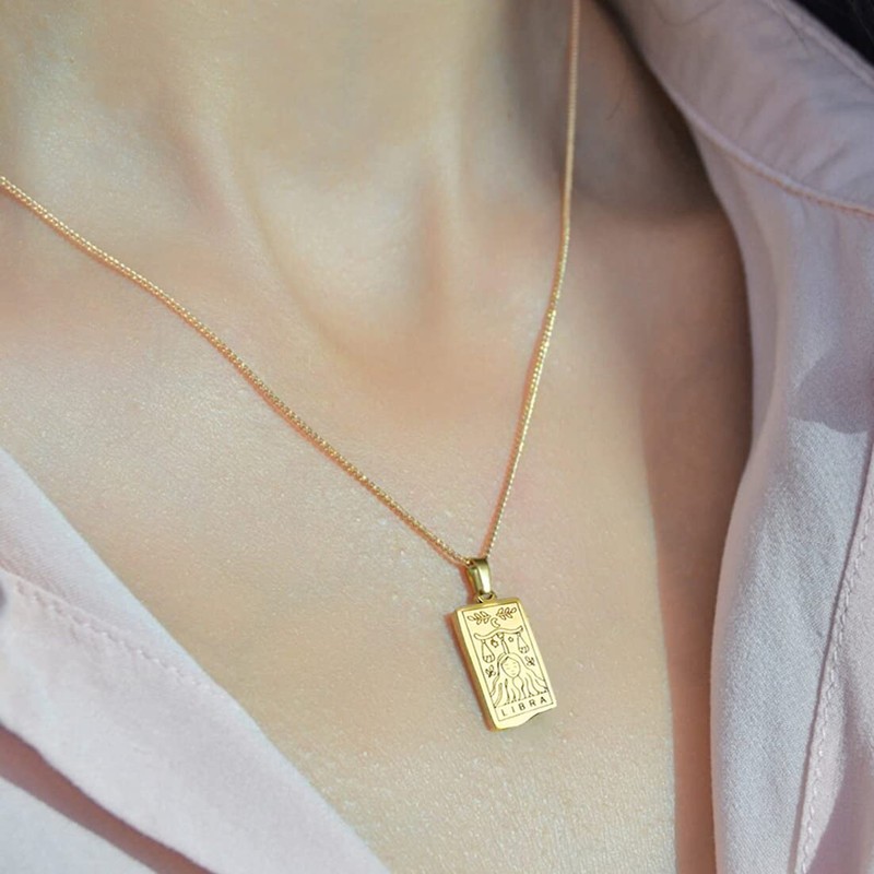 Taurus Zodiac Sign Necklace for Women Taurus Constellation Tarot Card