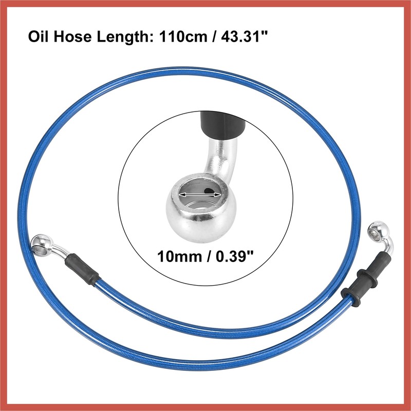 ACROPIX Universal 110cm 43.31" Motorcycle Brake Clutch Oil Hose Line