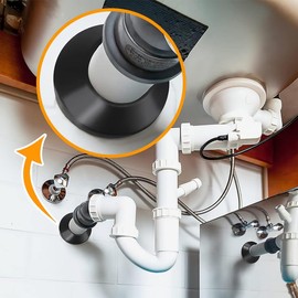 JEYORZY Pack of 10 Single Heating Pipe Rosette, Heating Pipe Cover, Cover Rosettes, Heating, Trim, Radiator Rosettes, Black Polypropylene, Black (16 mm)